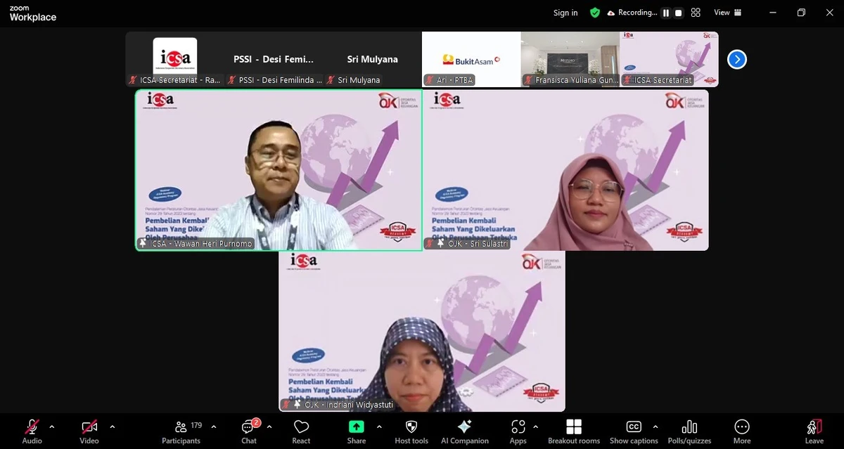 ICSA Adakan Webinar Regulatory: Pendalaman POJK 29/2023 tentang Pembelian Kembali Saham